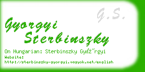 gyorgyi sterbinszky business card